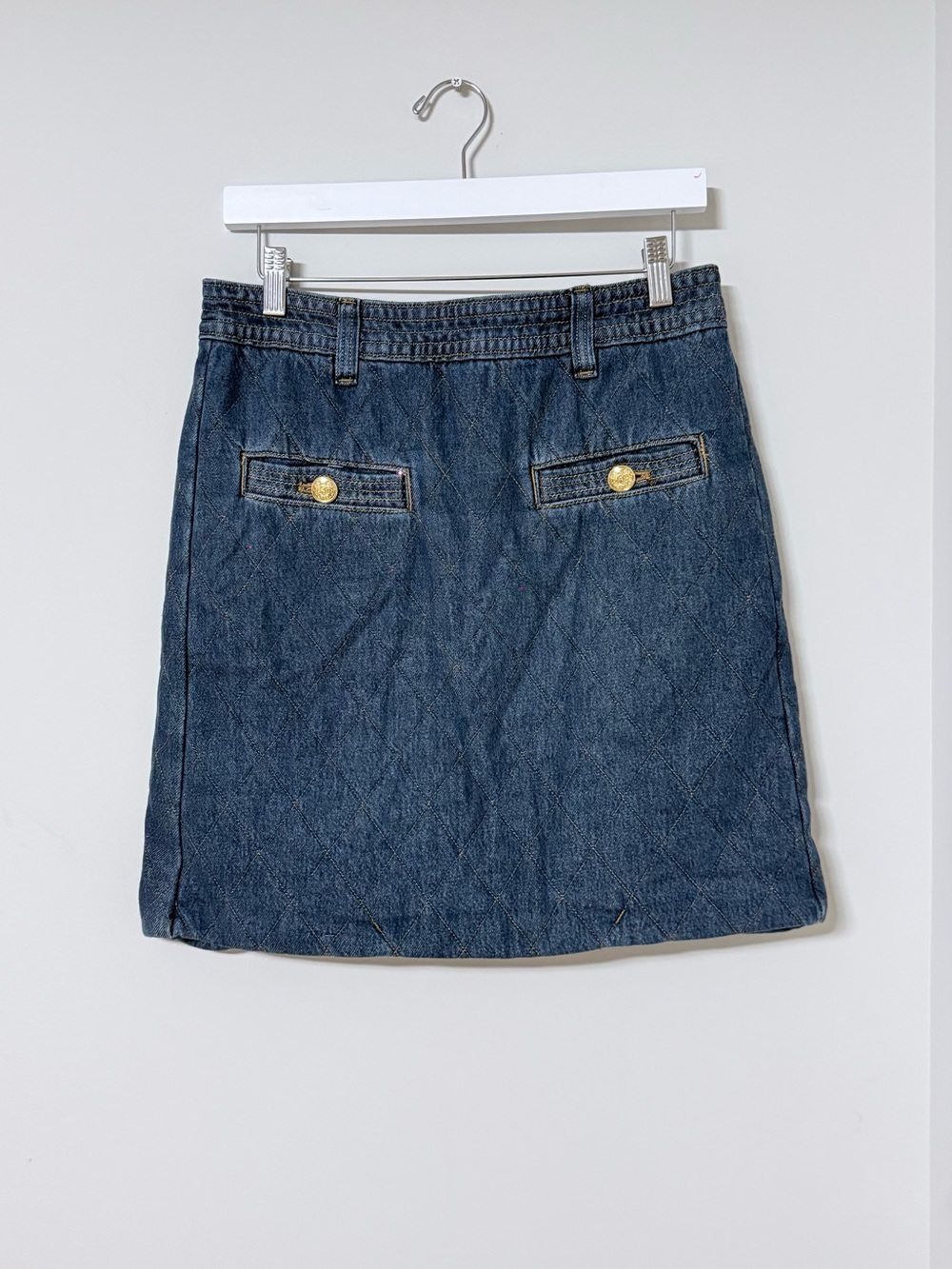 NWT Ann Taylor Women 4 Quilted Denim A-Line Skirt Preppy Workwear Casual Classic
